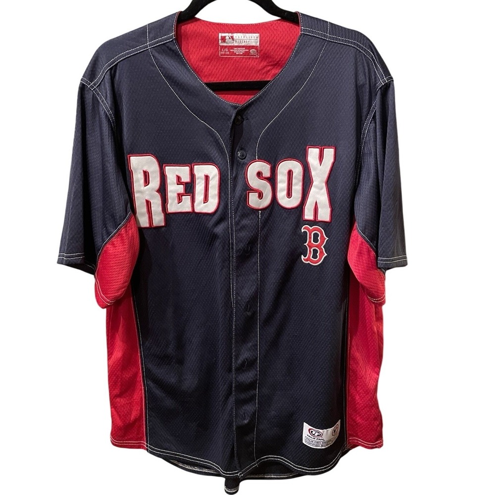 Boston Red Sox Men's Jersey MLB‎ Full Button Size Large Dadcore Maximalist